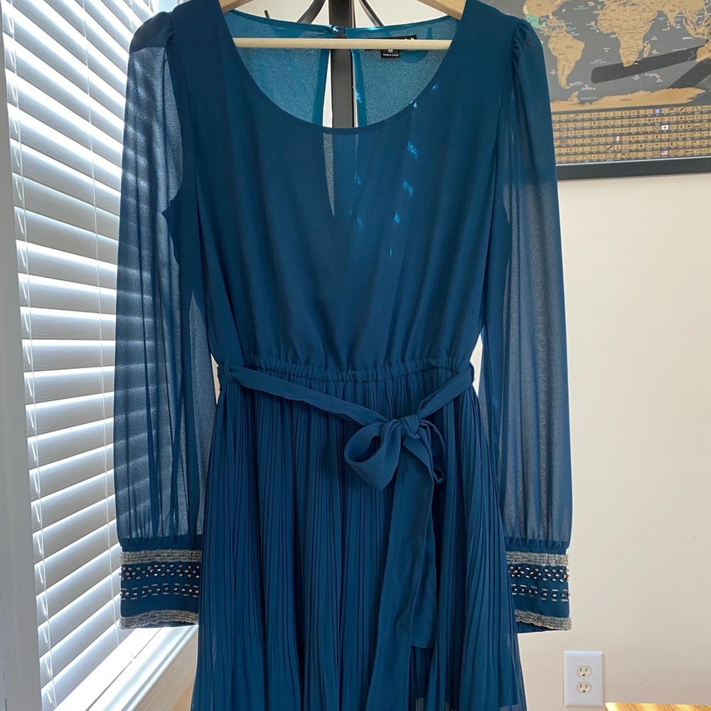 Modcloth blue teal open back dress